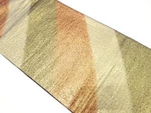 斜め縞に石畳模様織り出し　全通振袖用袋帯